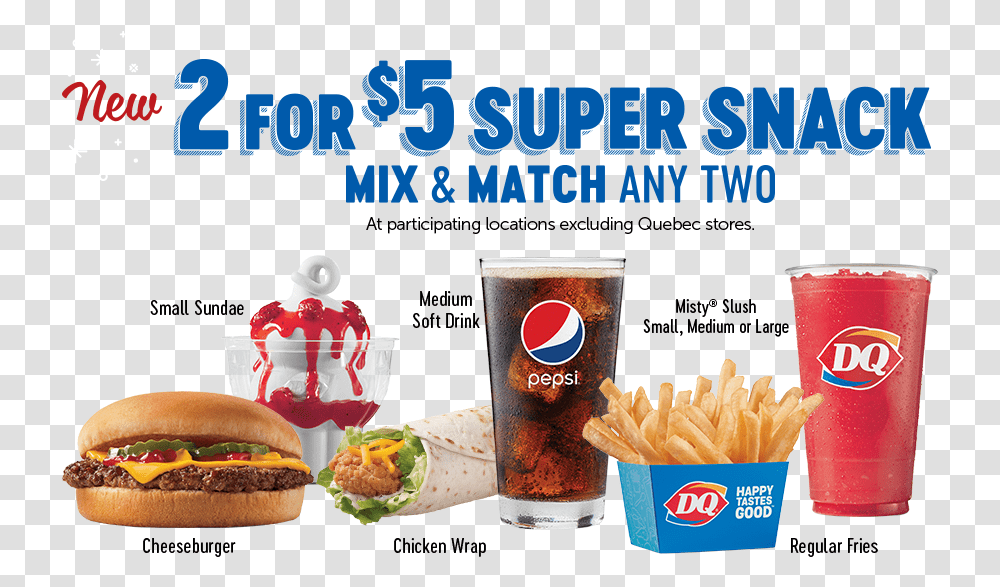 Menu Food Dairy Queen Dairy Queen 2 For 5 Canada, Burger, Fries, Beer, Alcohol Transparent Png