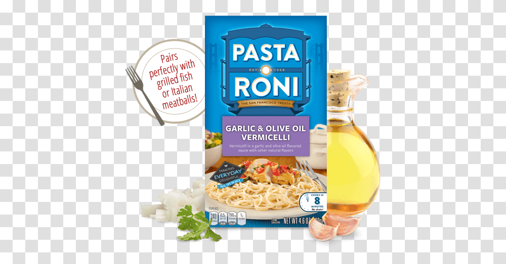 Menu Item Pasta Roni Garlic Amp Olive Oil Vermicelli Pasta Roni Garlic And Olive Oil Vermicelli, Food, Noodle, Beverage, Plant Transparent Png