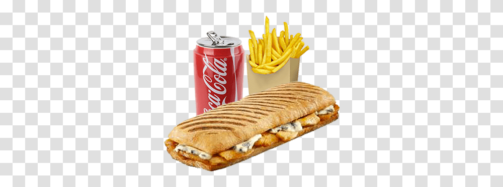 Menu Panini Poulet Coca Cola, Fries, Food, Hot Dog, Soda Transparent Png