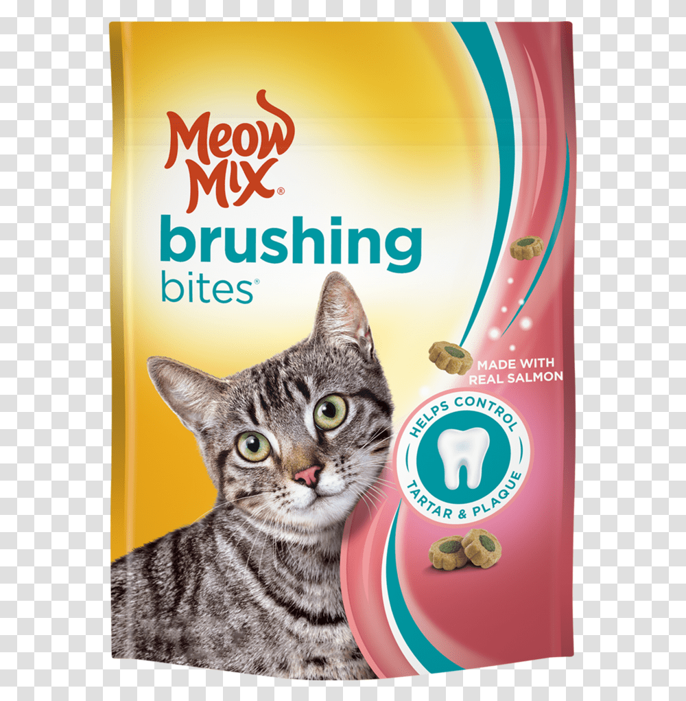 Meow Mix Brushing Bites Cat Treats Chicken Dental Bites, Pet, Mammal, Animal, Advertisement Transparent Png