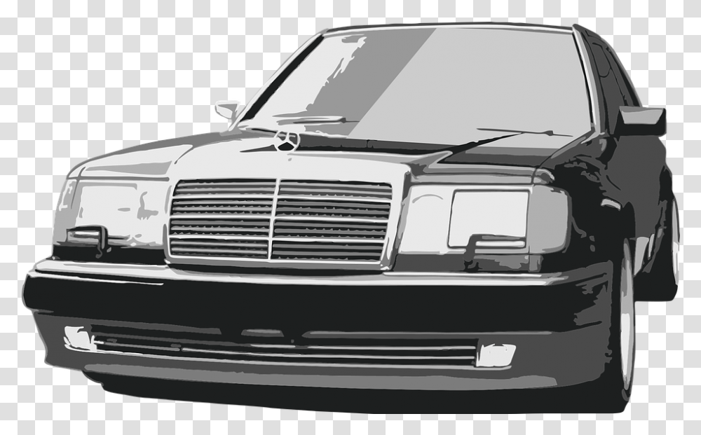 Mercedes 500 E Car Free Vector Graphic On Pixabay Mercedes Vector, Bumper, Vehicle, Transportation, Sedan Transparent Png