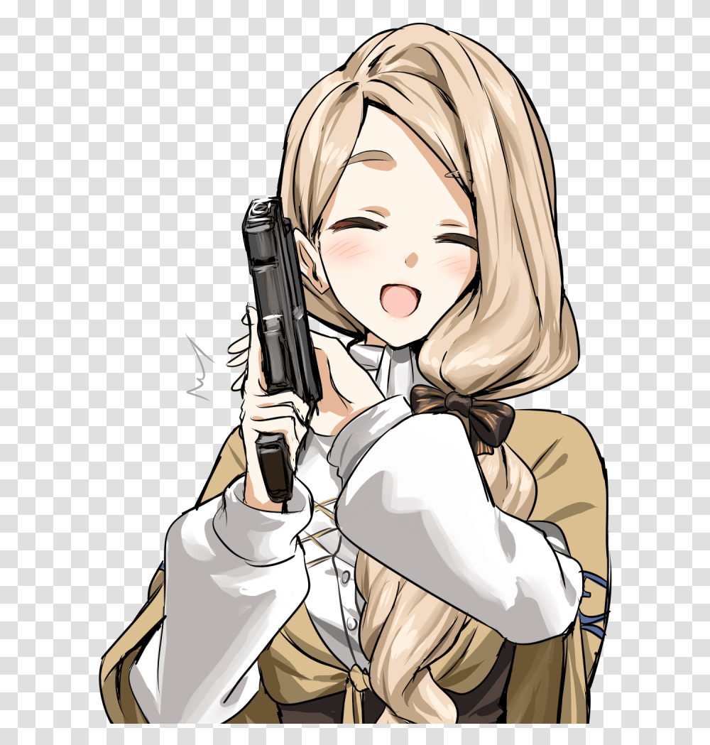 Mercedes With A Gun Fire Emblem Three Houses Fanart, Person, Weapon, Female, Photography Transparent Png