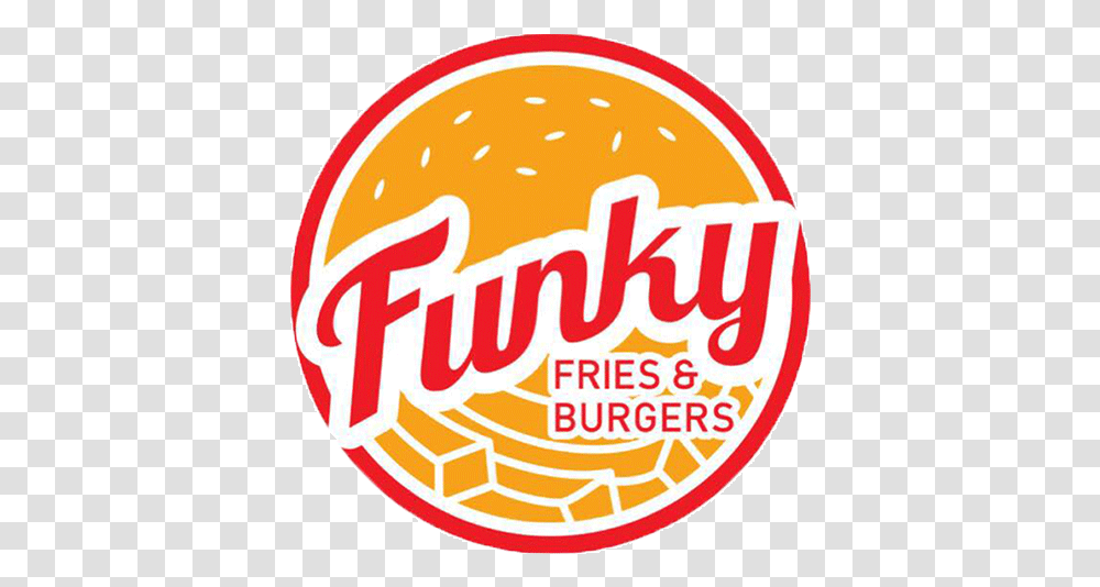 Merchant Funky Fries And Burgers Logo, Symbol, Trademark, Label, Text Transparent Png