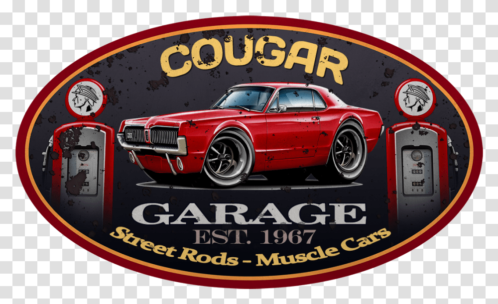 Mercury Cougar Hardtop Garage Sign Classic Car, Vehicle, Transportation, Automobile, Sports Car Transparent Png