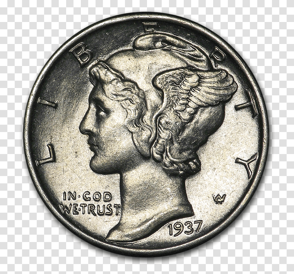 Mercury Dime, Coin, Money, Nickel, Painting Transparent Png