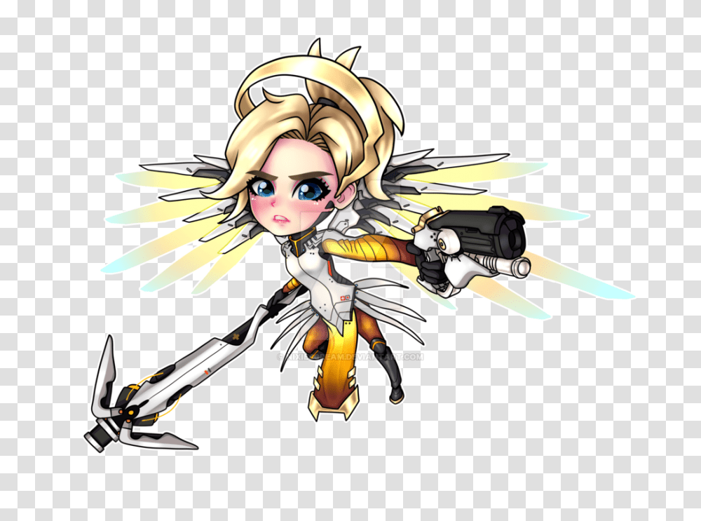 Mercy Overwatch Chibi, Person, Toy, Manga Transparent Png