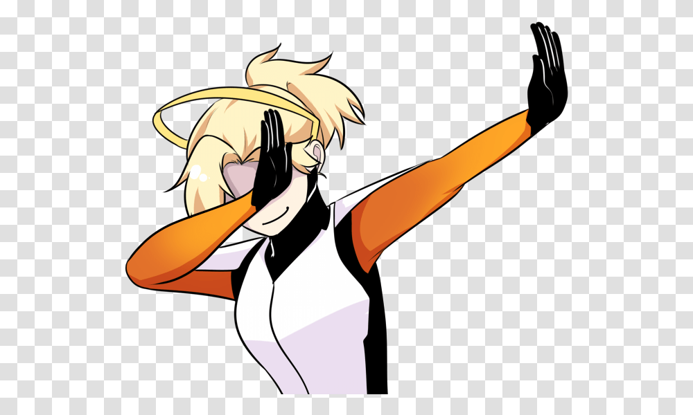 Mercy Overwatch Dabbing Clipart Overwatch Emojis For Discord, Manga, Comics, Book, Clothing Transparent Png