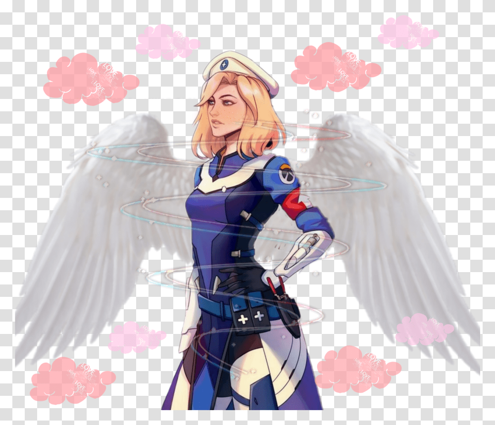 Mercy Overwatch Wings Sticker By Deadeclipseapcolypse Overwatch Mercy Angelic Art, Archangel, Person, Human, Graphics Transparent Png