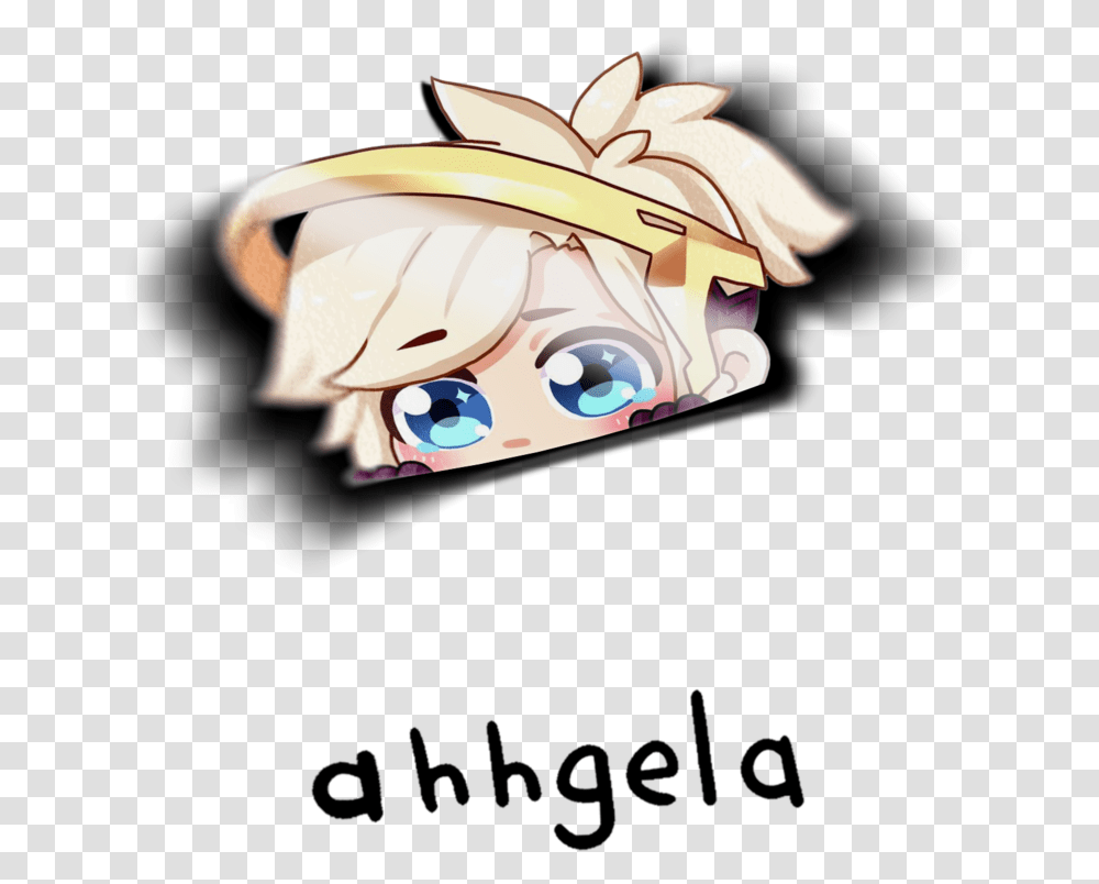 Mercy Peeking Sticker Fictional Character, Hat, Clothing, Apparel, Manga Transparent Png