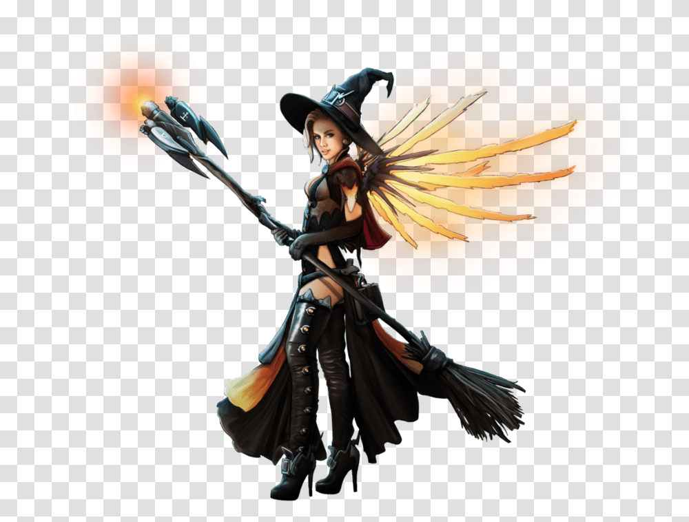 Mercy Witch Huge Freebie Mercy Overwatch Background, Person, Human, Samurai, Costume Transparent Png