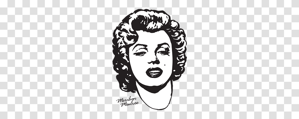 Merilyn Monroe Person, Face, Head, Stencil Transparent Png