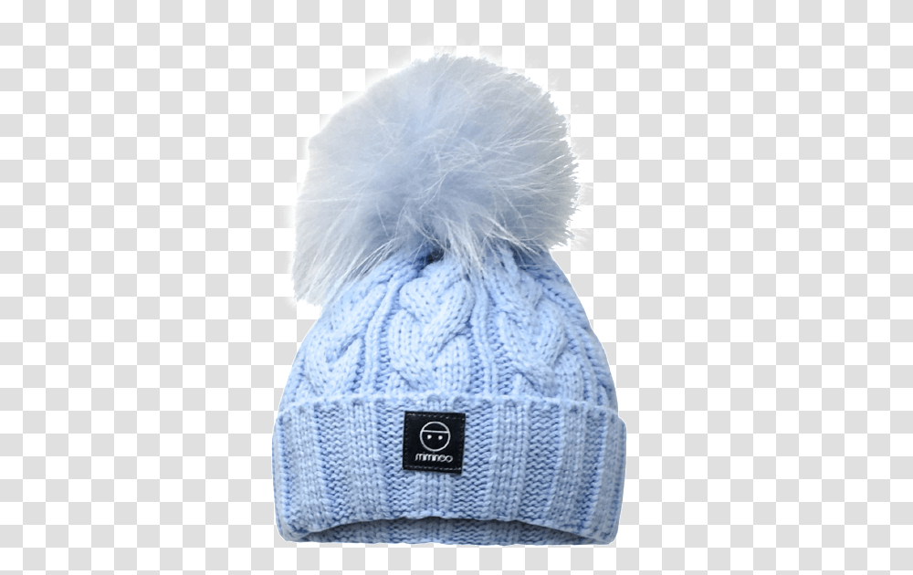 Merino Wool Single Pompom Braided Hat Base In Light Beanie, Apparel, Cap, Person Transparent Png
