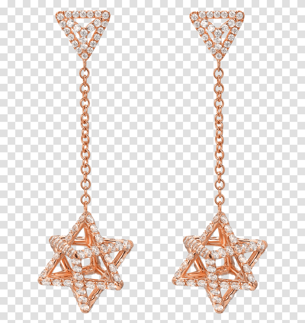 Merkaba Light Rose Gold Drop Earrings With Diamonds Earring, Accessories, Accessory, Jewelry, Necklace Transparent Png