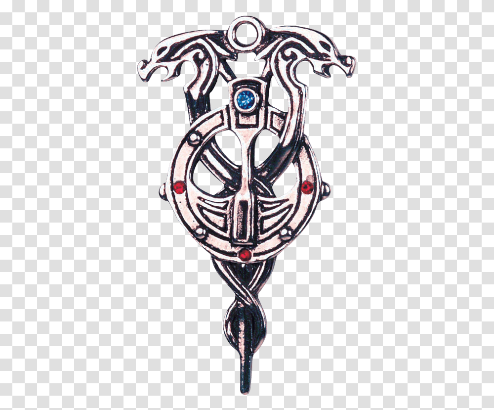 Merlin Dragon Staff Necklace Barbarian Symbols, Emblem, Bird, Animal, Weapon Transparent Png