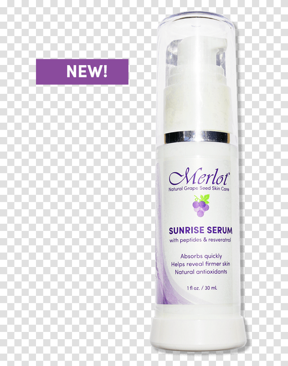 Merlot Skincare Sunrise Serum Lovely, Shaker, Bottle, Cosmetics, Aluminium Transparent Png