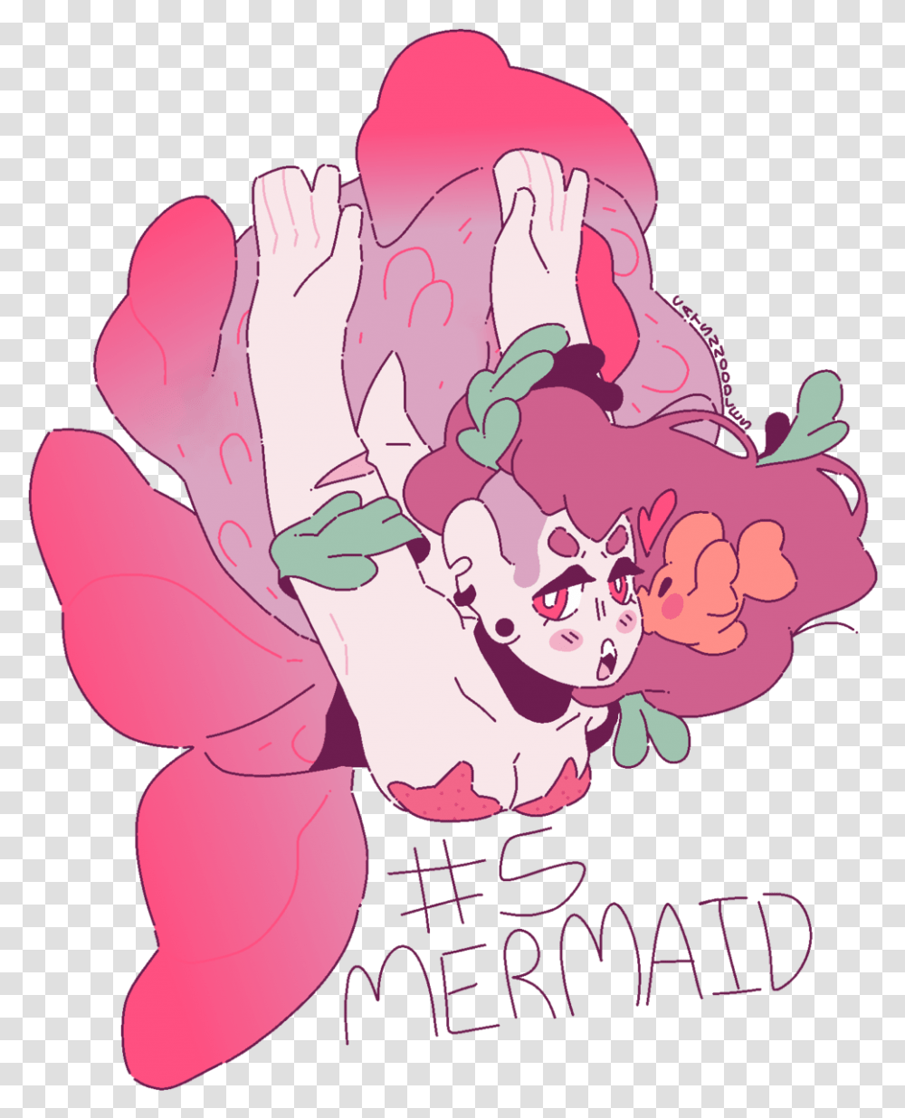 Mermaid 30 Day Monster Girl Challenge What A Punk Punk 30 Day Monster Girl Challenge, Plant, Flower, Blossom Transparent Png
