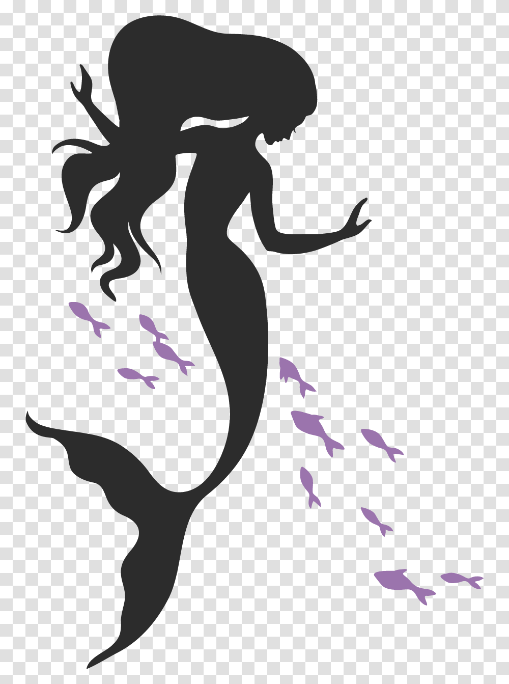 Mermaid Clip Art Silhouette Ariel Illustration Long Mermaid Clipart, Person, Animal, Leisure Activities Transparent Png