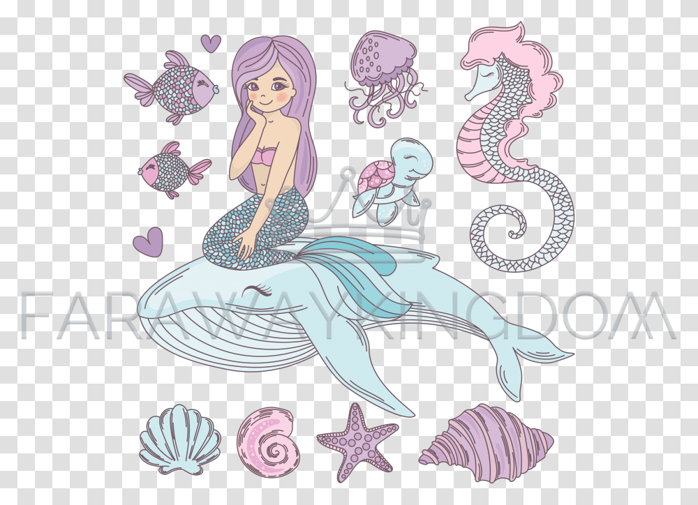 Mermaid Clipart Watercolor Vector Graphics, Sea Life, Animal, Mammal, Drawing Transparent Png