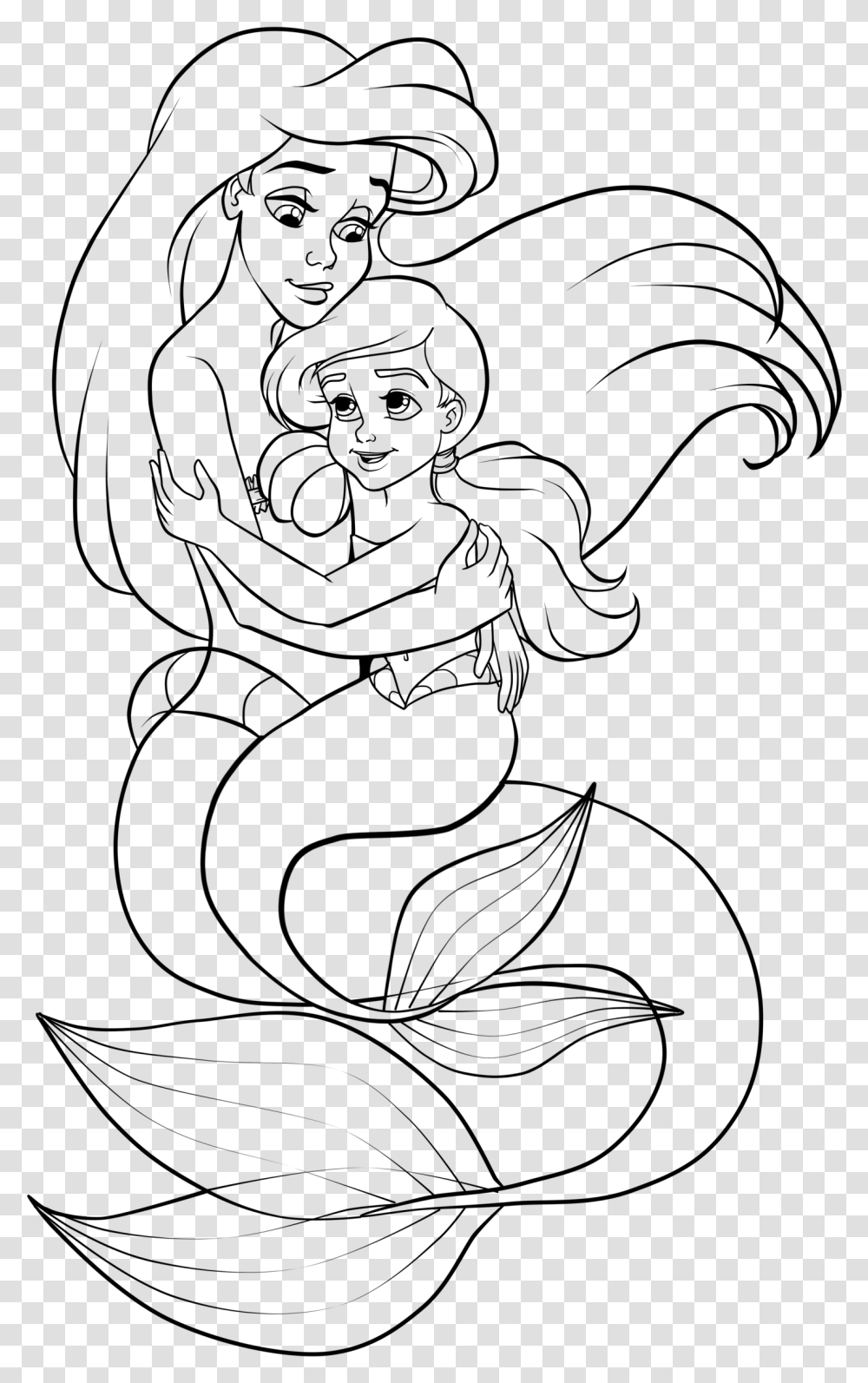 Mermaid Drawing Ariel Melody Coloring Pages, Gray, Stage, Guitarist, Performer Transparent Png