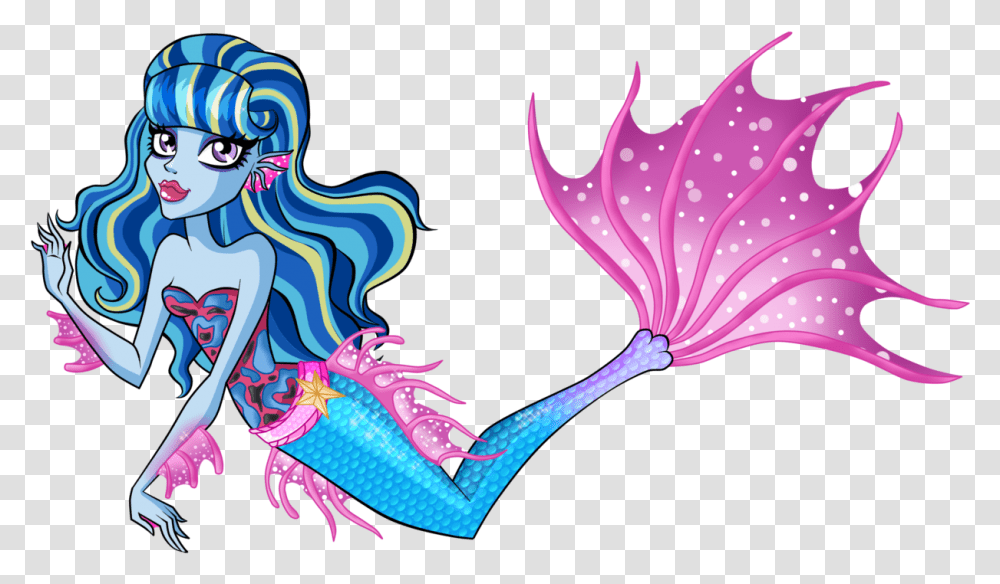 Mermaid Drawing Monster Monster High Mermaid Girl, Plant, Flower, Blossom, Anther Transparent Png