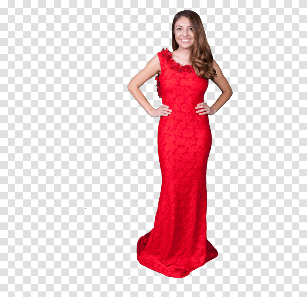 Mermaid Dress With Flower Detail Red, Clothing, Evening Dress, Robe, Gown Transparent Png