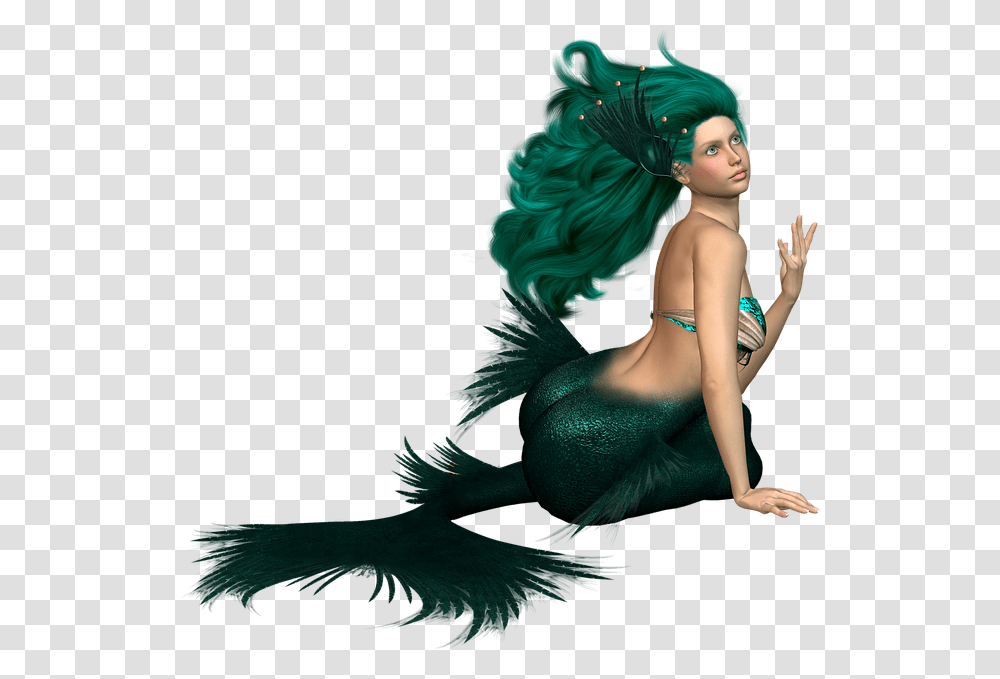 Mermaid, Fantasy, Green, Person Transparent Png