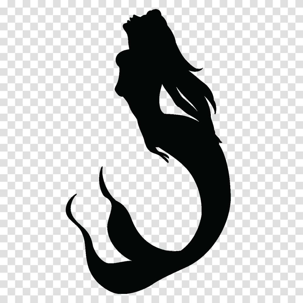Mermaid, Fantasy, Silhouette, Stencil Transparent Png