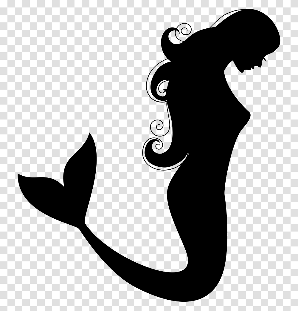 Mermaid, Fantasy, Stencil, Silhouette, Person Transparent Png