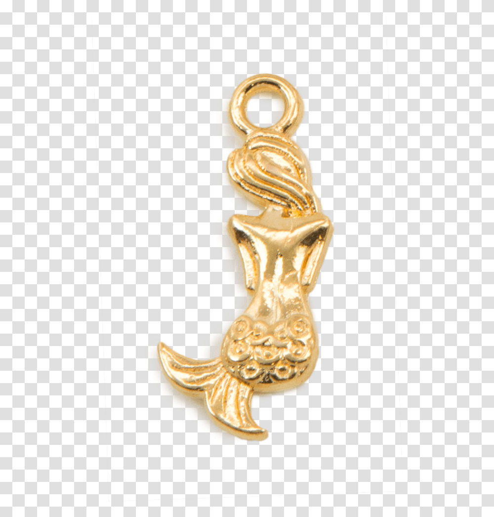 Mermaid Gold Pendant, Hook, Figurine Transparent Png