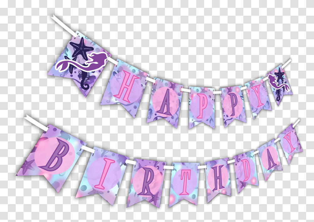 Mermaid Happy Birthday Portable Network Graphics, Purple, Flag Transparent Png