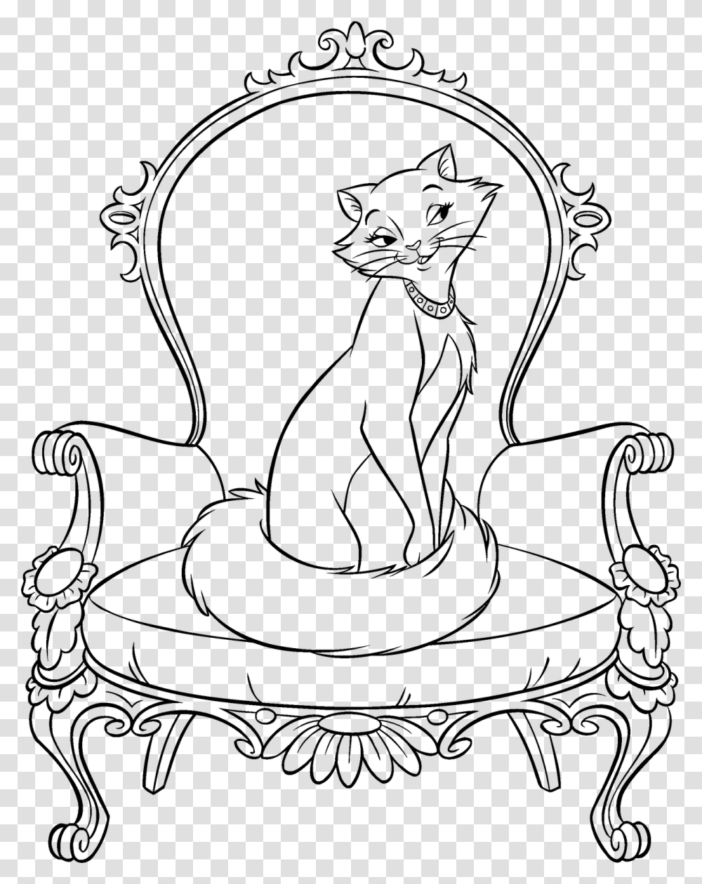 Mermaid Outline Aristocats Coloring Pages, Gray, World Of Warcraft Transparent Png