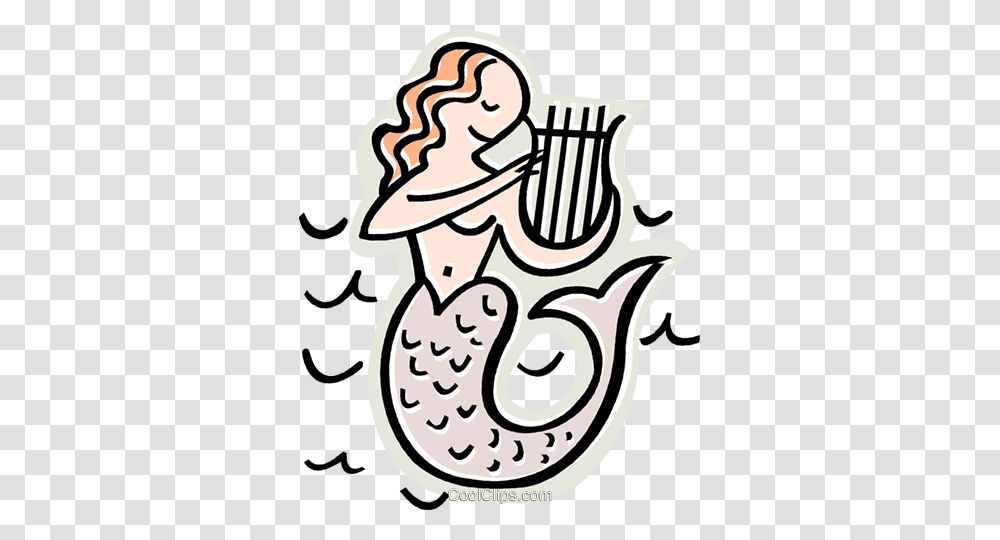 Mermaid Playing Harp Royalty Free Vector Clip Art Illustration, Leisure Activities, Musical Instrument, Lyre Transparent Png