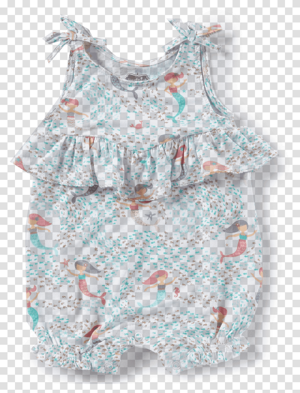 Mermaid Printed Bubble Romper Onesie Baby Pattern, Dress, Apparel, Leisure Activities Transparent Png