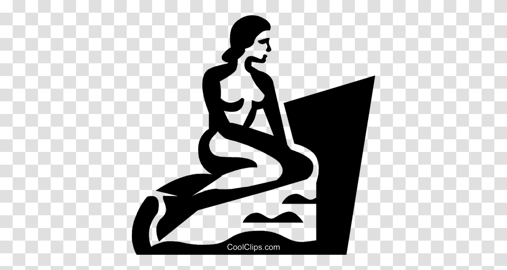 Mermaid Royalty Free Vector Clip Art Illustration, Person, Human, Kneeling Transparent Png