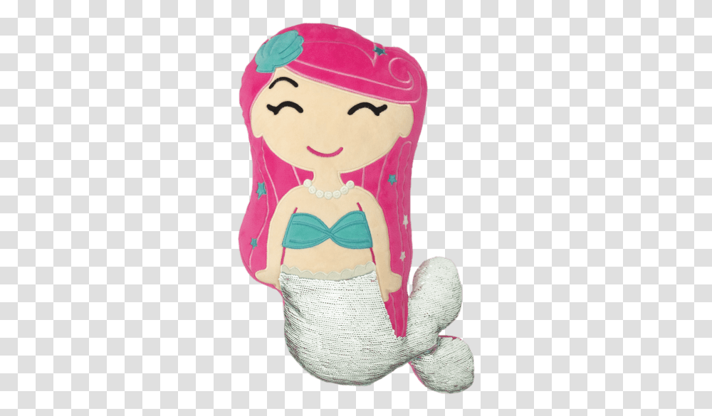Mermaid Shaped Cushion, Toy, Doll, Torso, Plush Transparent Png