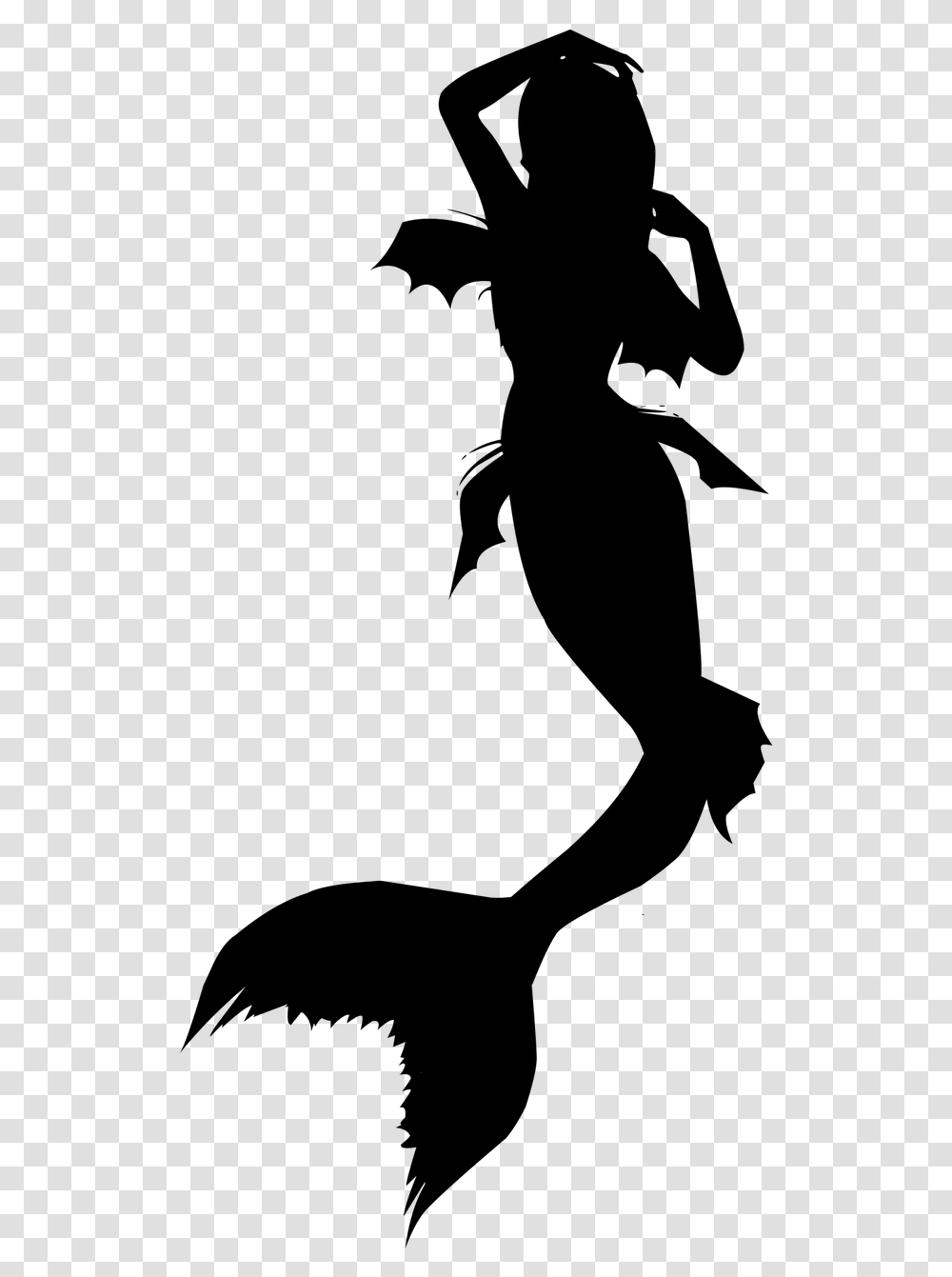 Mermaid Silhouette, Gray, World Of Warcraft Transparent Png