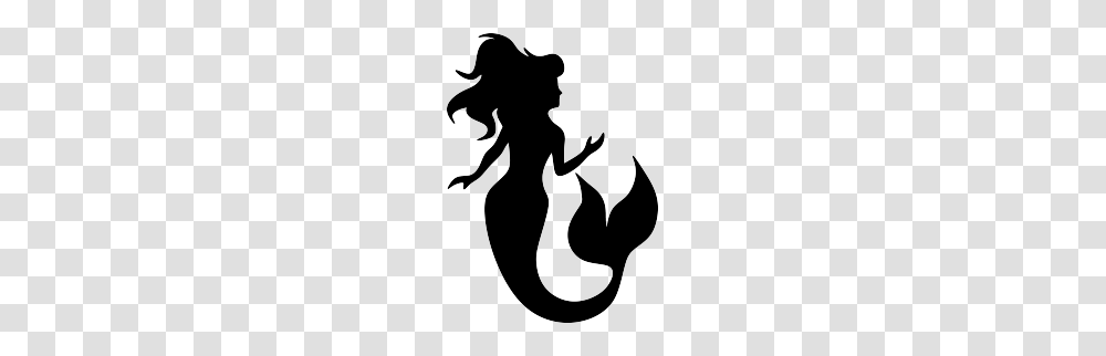 Mermaid Silhouette Silhouette Silhouette Mermaid, Stencil, Person, Human Transparent Png