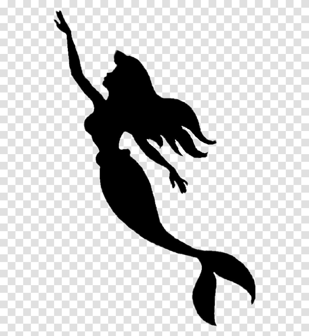 Mermaid Silhouette, Stencil, Hand, Animal, Mammal Transparent Png