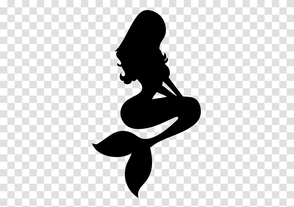 Mermaid Silhouette Wall Sticker, Stencil, Person, Human Transparent Png