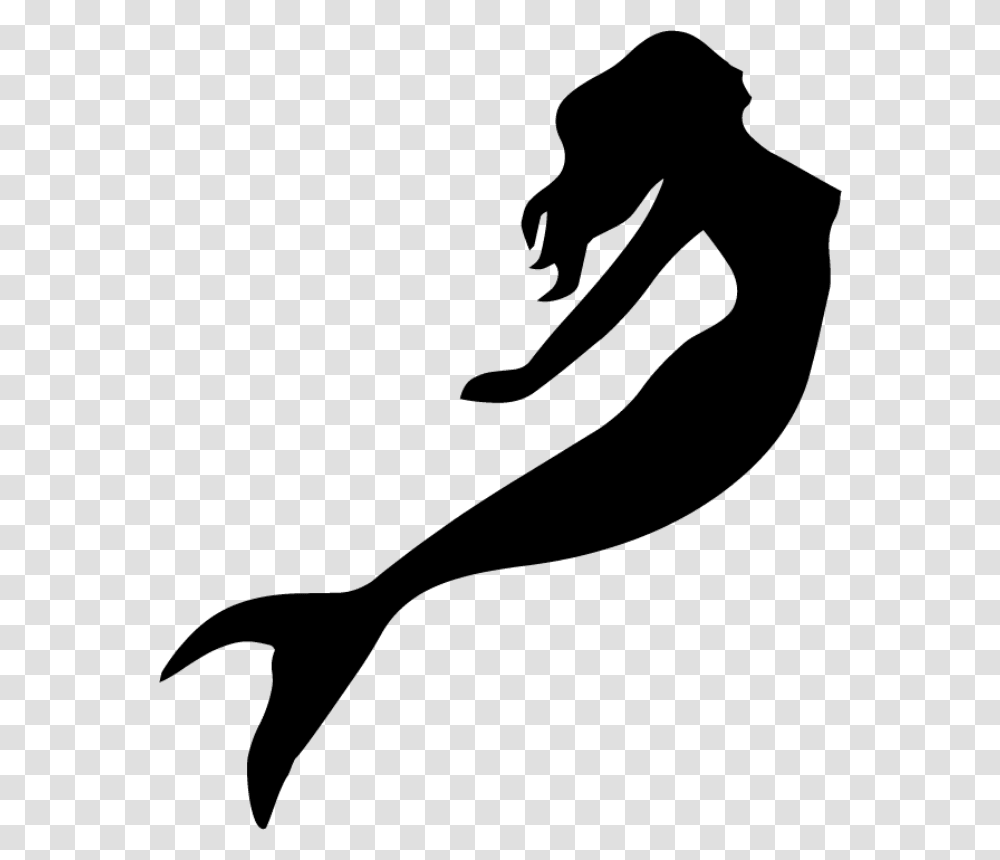 Mermaid Siluete, Silhouette, Mammal, Animal, Sea Life Transparent Png