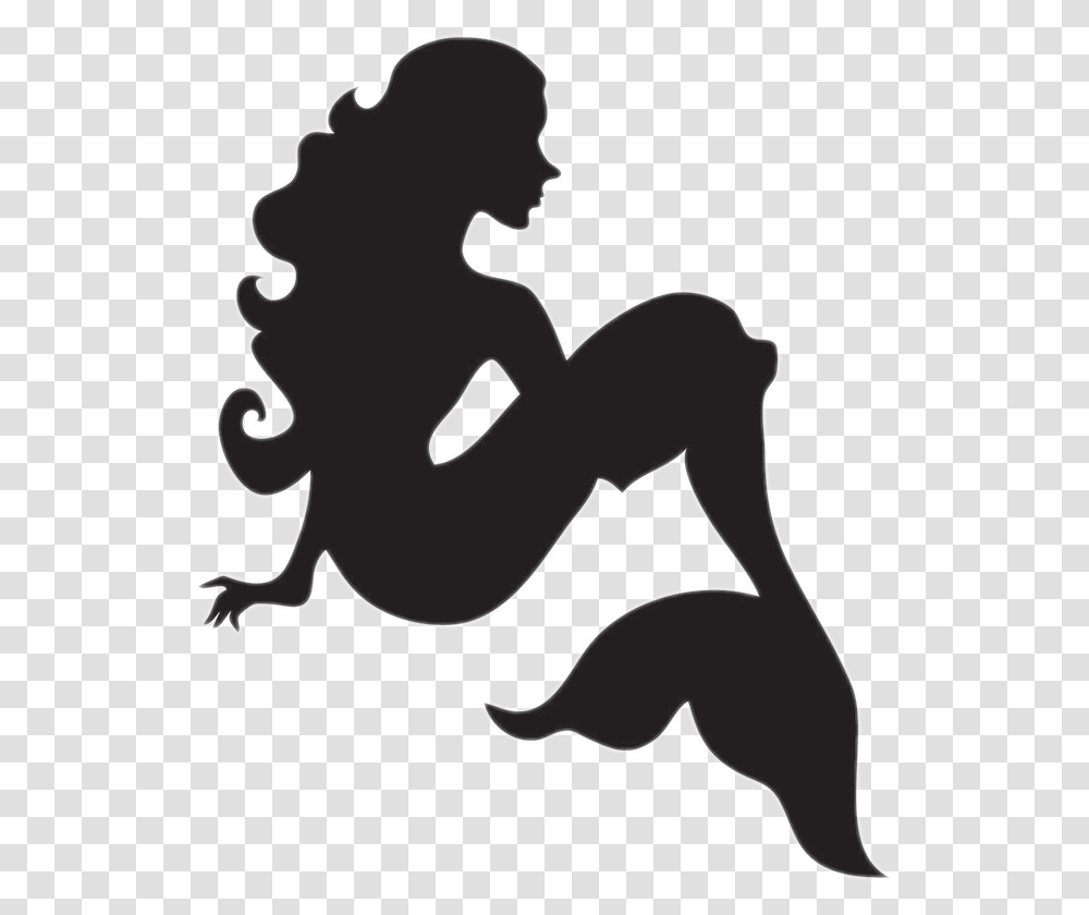 Mermaid Sitting Silhouette, Person, Human, Kneeling, Animal Transparent Png