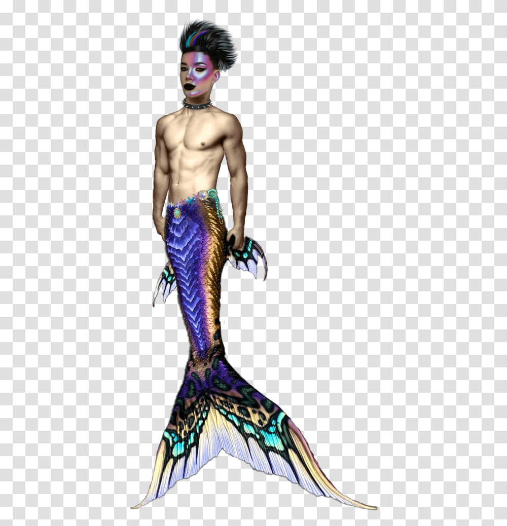Merman Mermaid Fish Underwater Man Male Shirtless Illustration, Person, Human, Arm, Torso Transparent Png