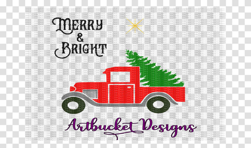 Merry Amp Bright Christmas Truck Cutfile Cross Stitch, Advertisement, Poster, Home Decor Transparent Png