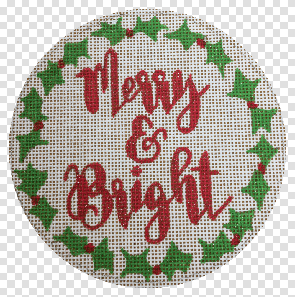 Merry Amp Bright Cross Stitch, Rug, Logo, Trademark Transparent Png