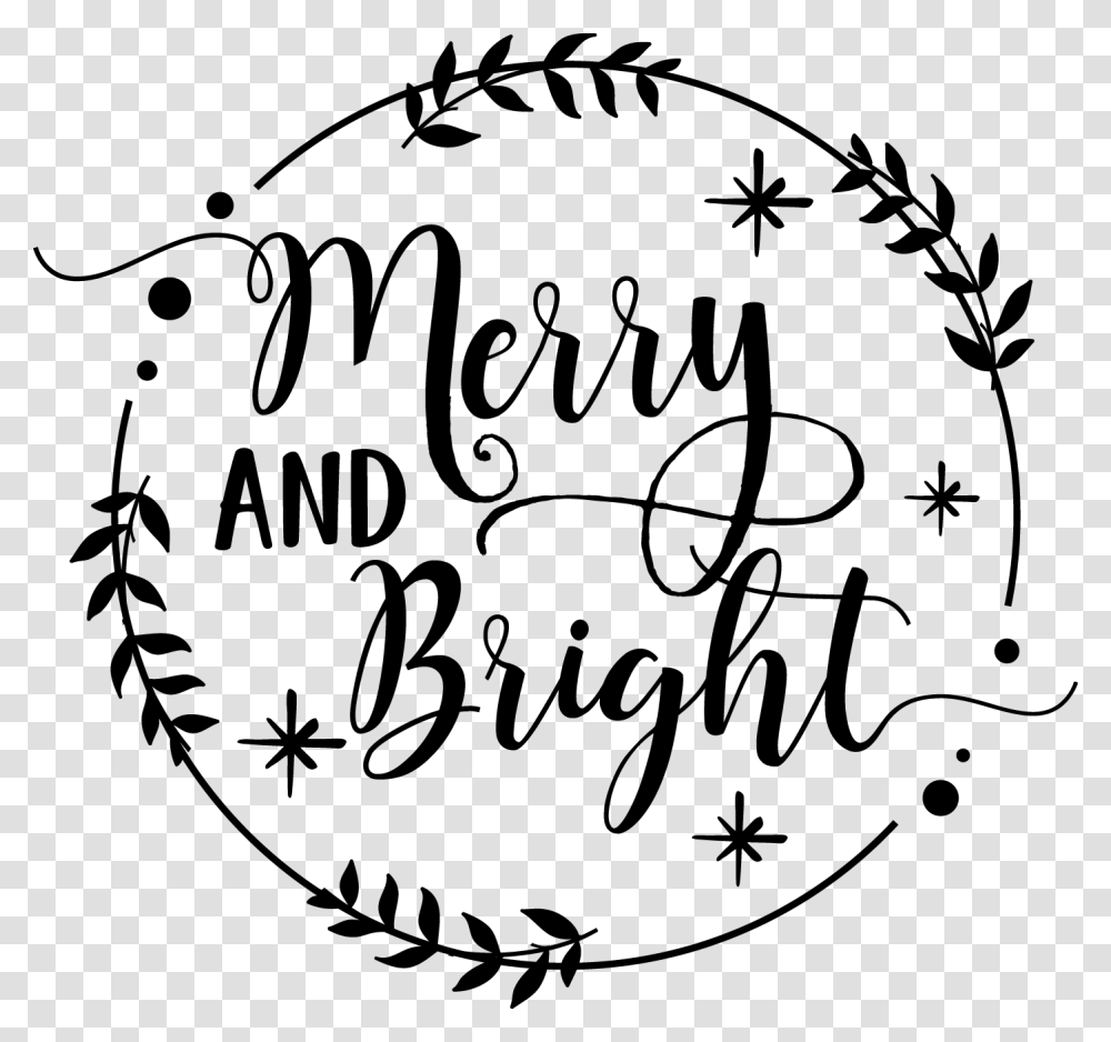 Merry Amp Bright Vinyl Decal Free, Handwriting, Calligraphy Transparent Png