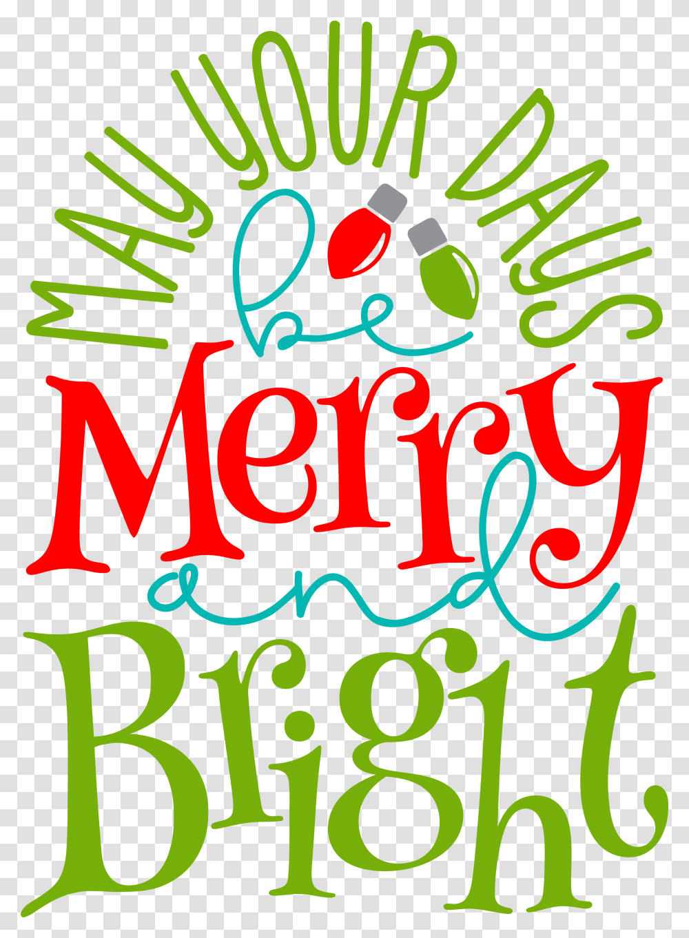Merry And Bright Clip Art, Alphabet, Number Transparent Png
