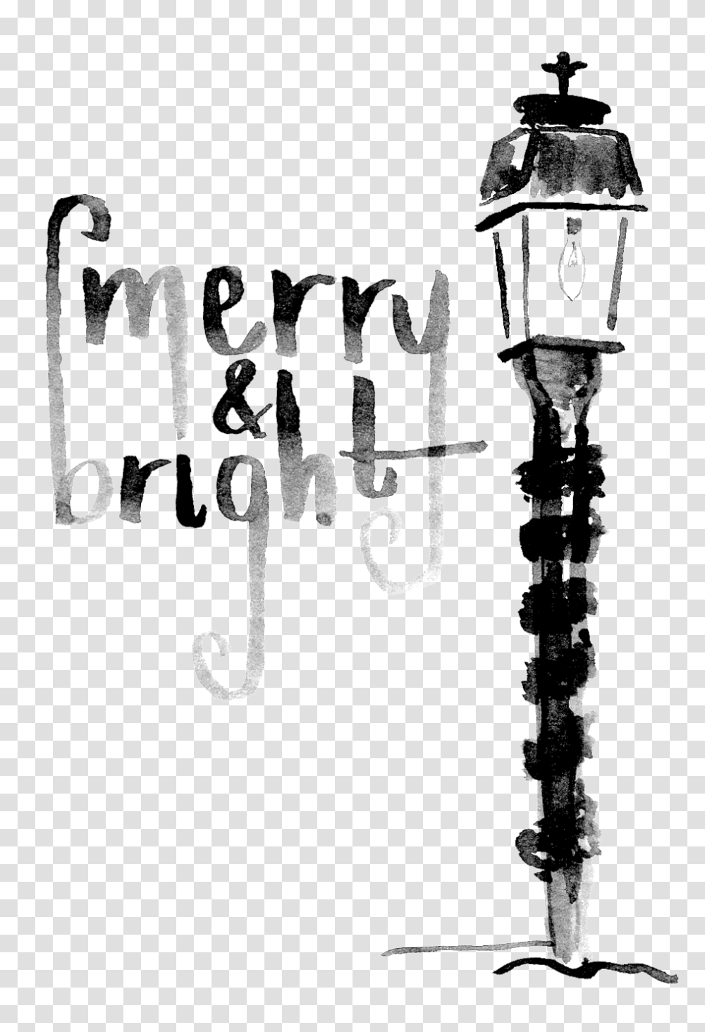 Merry Bright Streetlamp Monochrome, Chandelier Transparent Png