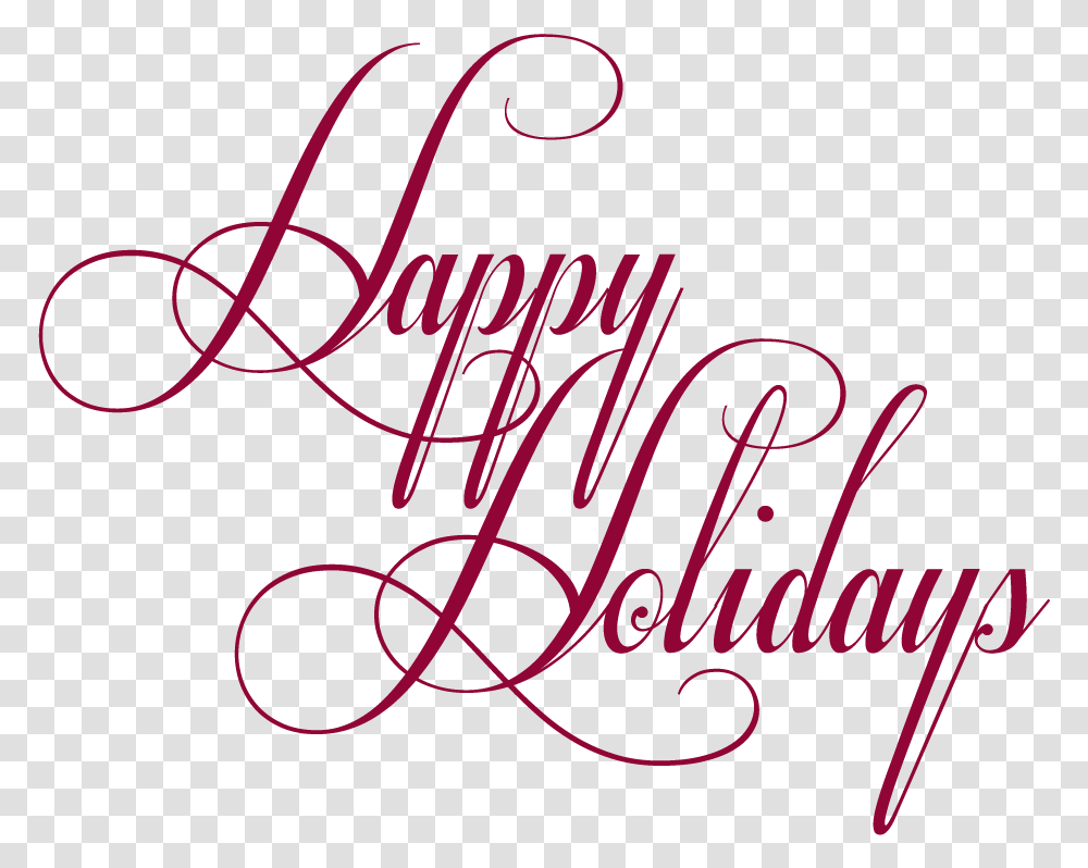 Merry Christmas And Happy Holidays In Black, Calligraphy, Handwriting, Alphabet Transparent Png