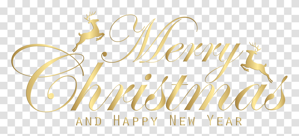 Merry Christmas And Happy New Year 2018 Gold Merry Christmas Fonts, Text, Calligraphy, Handwriting, Letter Transparent Png