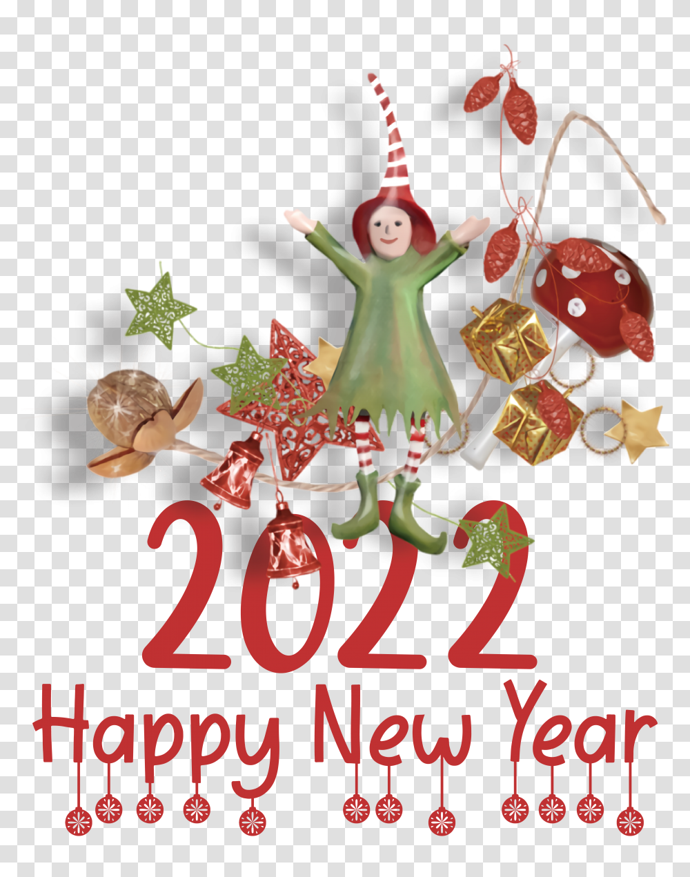 Merry Christmas And Happy New Year 2022 New Year Bauble For New Year, Person, Poster, Advertisement, Plant Transparent Png